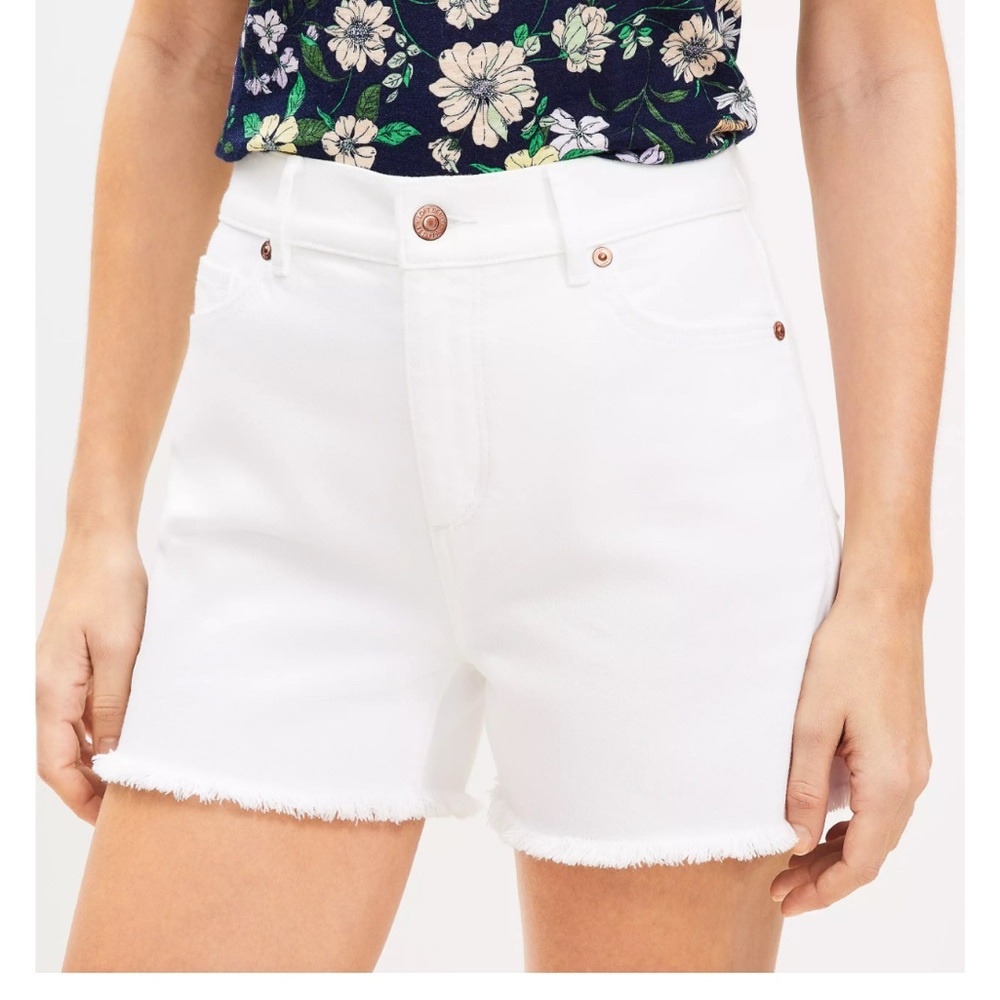 LOFT White Denim Cut Off Shorts - Size 14/32 - 3 1/2 inseam
